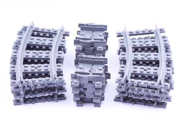 LEGO® Eisenbahn: 16 flexible, 8x gebogene Schienen RC