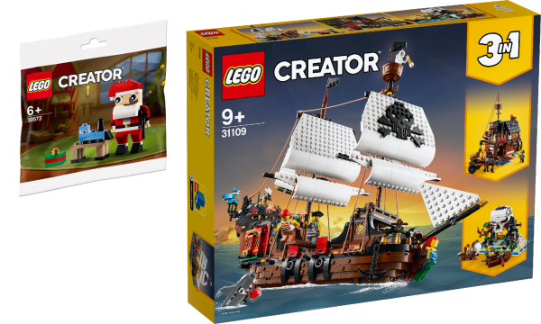 LEGO® Creator 2er Set: 30573 Weihnachtsmann + 31109 Piratenschiff