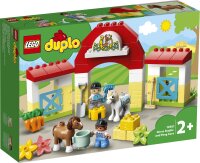 LEGO® 10951 DUPLO Pferdestall und Ponypflege Kleinkinder Spielzeug ab 2 Jahren, Bauernhof, Spielset mit Figuren: Pferd und Reiter