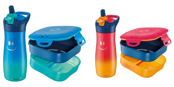 Maped Pausenset Trinkflasche mit Dosen, Lunchbox und Flasche Concept Kids zum Ausw&auml;hlen: blau, pink