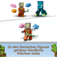 LEGO&reg; 21180 Minecraft Das W&auml;chterduell, Unterwasser-Abenteuer, Kinderspielzeug ab 8 Jahren, Geschenk f&uuml;r Kinder, mit Figuren und Kreaturen
