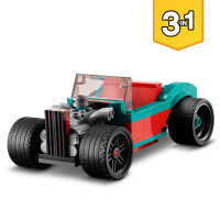 LEGO® 31127 Creator 3-in-1 Straßenflitzer: Rennwagen, Muscle Car und Hot Road, Modellauto Bausatz, Spielzeug ab 7 jahre, Spielzeugauto