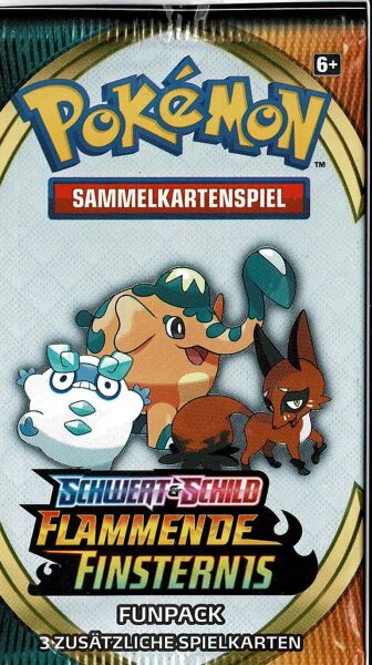 Pokemon Schwert & Schild Flammende Finsternis Funpack 3 Sammelkarten