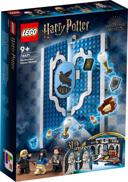 LEGO® 76411 Harry Potter Hausbanner Ravenclaw, Hogwarts Wappen, Schloss Gemeinschaftsraum Spielzeug oder Wanddisplay mit Luna Lovegood Minifigur, Sammel-Reisespielzeug