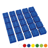 Hubelino große Bausteine 25 St einfarbig sortiert kompatibel mit anderen großen Bausteinen 2x2 Noppen Blau