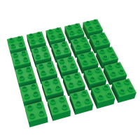 Hubelino große Bausteine 25 St einfarbig sortiert kompatibel mit anderen großen Bausteinen 2x2 Noppen Grün