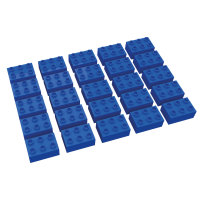 Hubelino große Bausteine 25 St einfarbig sortiert kompatibel mit anderen großen Bausteinen 2x3 Noppen Blau