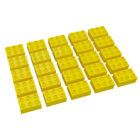 Hubelino große Bausteine 25 St einfarbig sortiert kompatibel mit anderen großen Bausteinen 2x3 Noppen Gelb