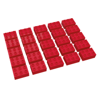 Hubelino große Bausteine 25 St einfarbig sortiert kompatibel mit anderen großen Bausteinen 2x3 Noppen Rot