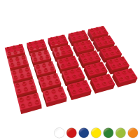 Hubelino große Bausteine 25 St einfarbig sortiert kompatibel mit anderen großen Bausteinen 2x3 Noppen Rot