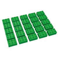 Hubelino große Bausteine 25 St einfarbig sortiert kompatibel mit anderen großen Bausteinen 2x3 Noppen Grün