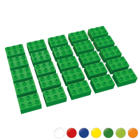 Hubelino große Bausteine 25 St einfarbig sortiert kompatibel mit anderen großen Bausteinen 2x3 Noppen Grün