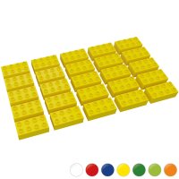 Hubelino große Bausteine 25 St einfarbig sortiert kompatibel mit anderen großen Bausteinen 2x4 Noppen Gelb