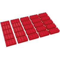 Hubelino große Bausteine 25 St einfarbig sortiert kompatibel mit anderen großen Bausteinen 2x4 Noppen Rot