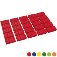 Hubelino große Bausteine 25 St einfarbig sortiert kompatibel mit anderen großen Bausteinen 2x4 Noppen Rot