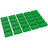 Hubelino große Bausteine 25 St einfarbig sortiert kompatibel mit anderen großen Bausteinen 2x4 Noppen Grün