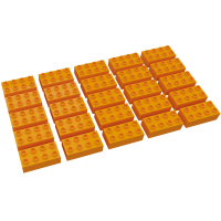 Hubelino große Bausteine 25 St einfarbig sortiert kompatibel mit anderen großen Bausteinen 2x4 Noppen Orange