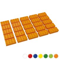 Hubelino große Bausteine 25 St einfarbig sortiert kompatibel mit anderen großen Bausteinen 2x4 Noppen Orange