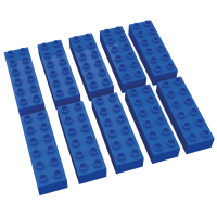 Hubelino große Bausteine 10 St einfarbig sortiert kompatibel mit anderen großen Bausteinen 2x6 Noppen Blau