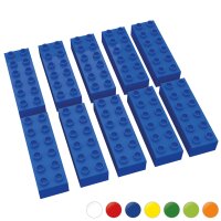 Hubelino große Bausteine 10 St einfarbig sortiert kompatibel mit anderen großen Bausteinen 2x6 Noppen Blau